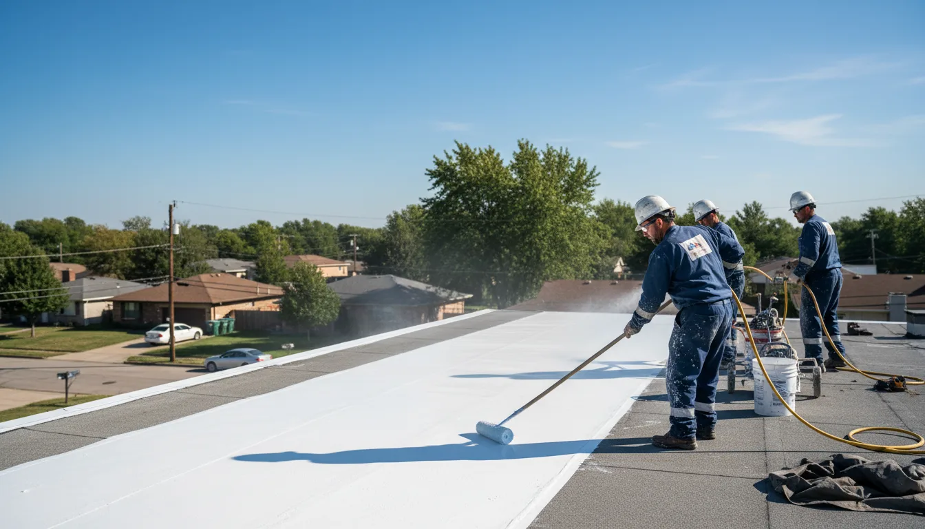 Commercial roof coating in Elnora, IN near me